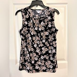 Floral sleeveless top, Liz Claiborne size XS, pre-owned